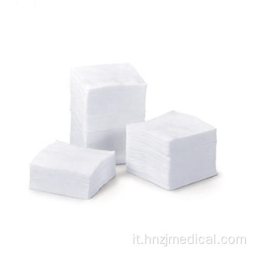 Tampone di garza assorbente medico in tessuto di cotone bianco